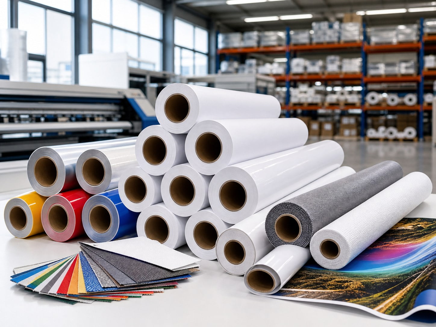 Wide format printing materials showcase